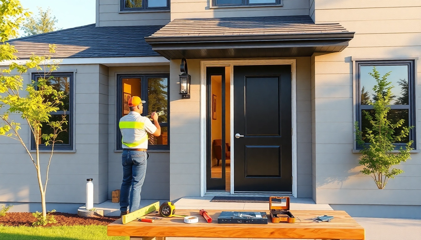 replace a sliding glass door: technician replacing a door in a sunlit living area with precise fit