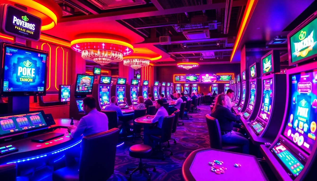 Pokerbros Paradise Union online poker club with players competing in a vibrant digital environment, showcasing active tables and community engagement.