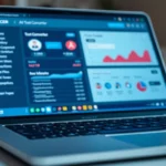 Professional workspace showcasing AI text converter tools interface for seamless content